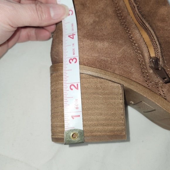 Zodiac Lennon Brown Western Suede Booties 9.5 New - Picture 5 of 14